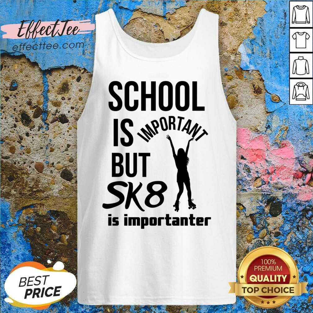 School Is But Sk8 Is Importanter Rollerblading Shirt