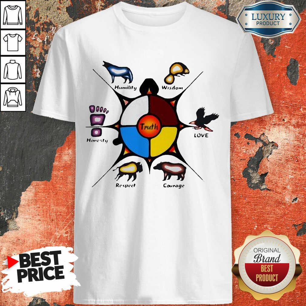 Seething Humility Wisdom Love Courage 9 Respect Homesty Truth Shirt