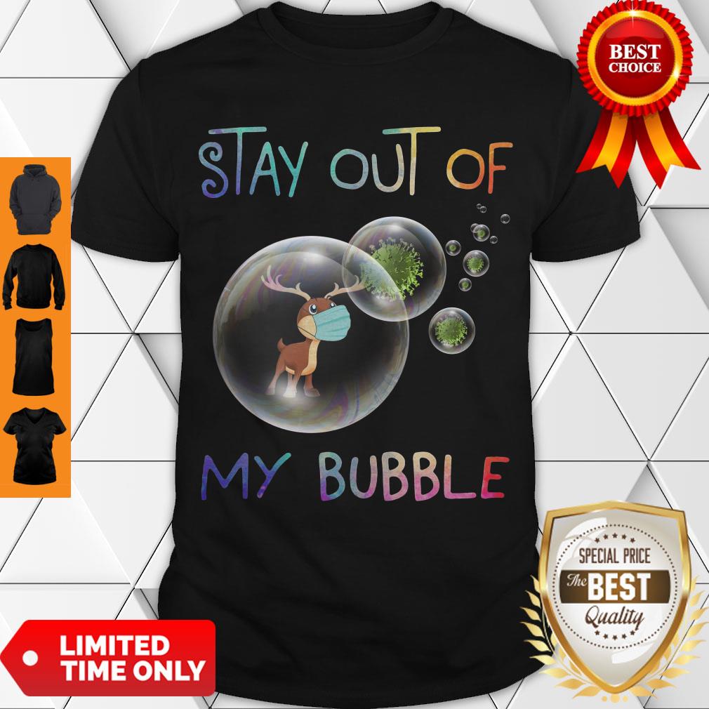 Cute Reindeer Stay Out Of My Bubble Coronavirus T-shirt