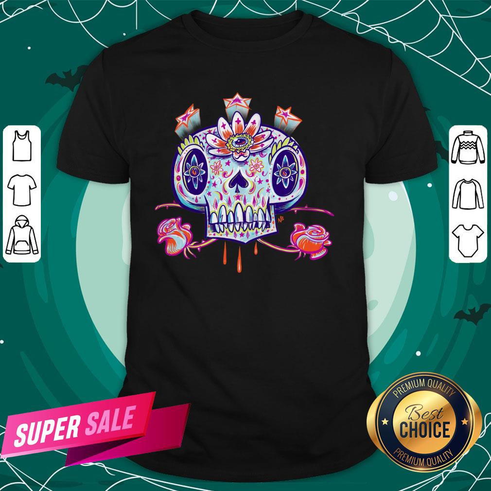 Shooga Sugar Skull Flower Dia De Los Muertos Day Dead Shirt