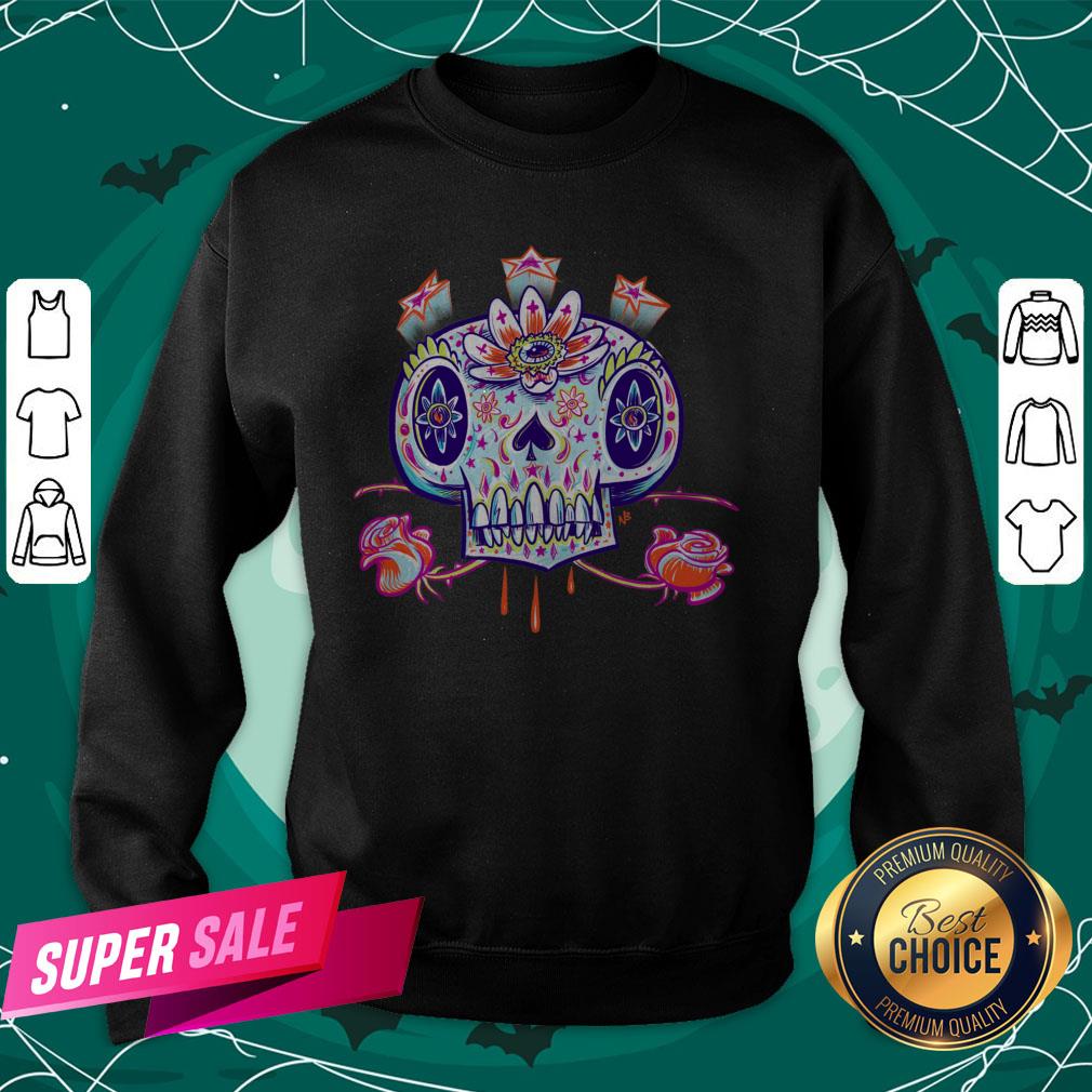 Shooga Sugar Skull Flower Dia De Los Muertos Day Dead Shirt