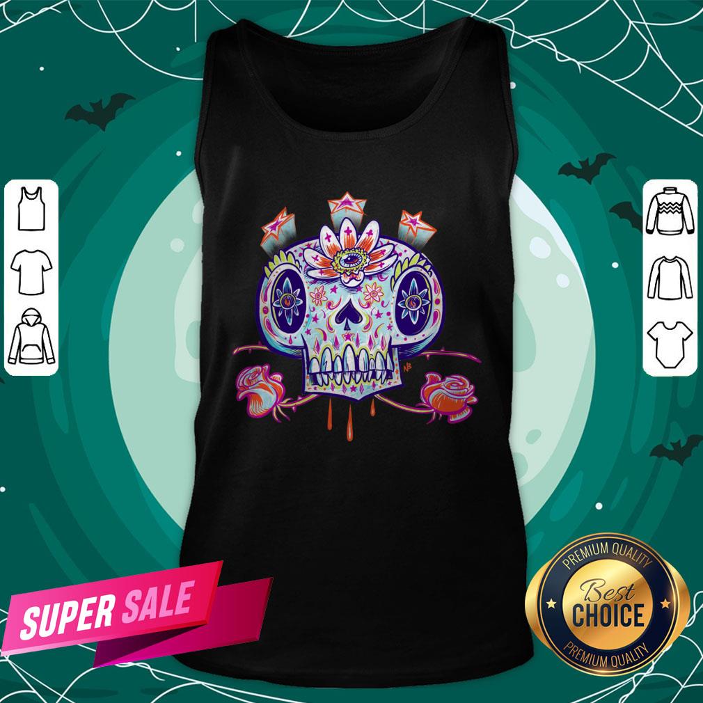 Shooga Sugar Skull Flower Dia De Los Muertos Day Dead Shirt