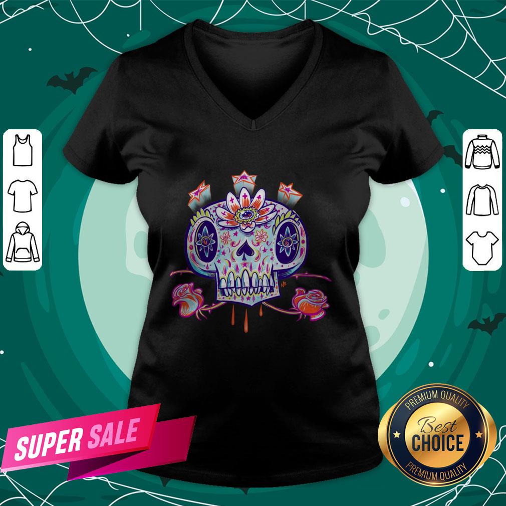 Shooga Sugar Skull Flower Dia De Los Muertos Day Dead Shirt