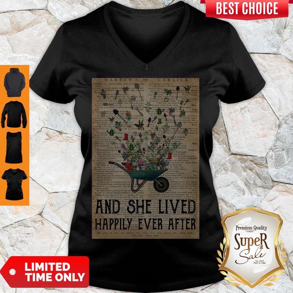 Nice Wheelbarrow Gardening And She Lived Happily Ever After Shirt