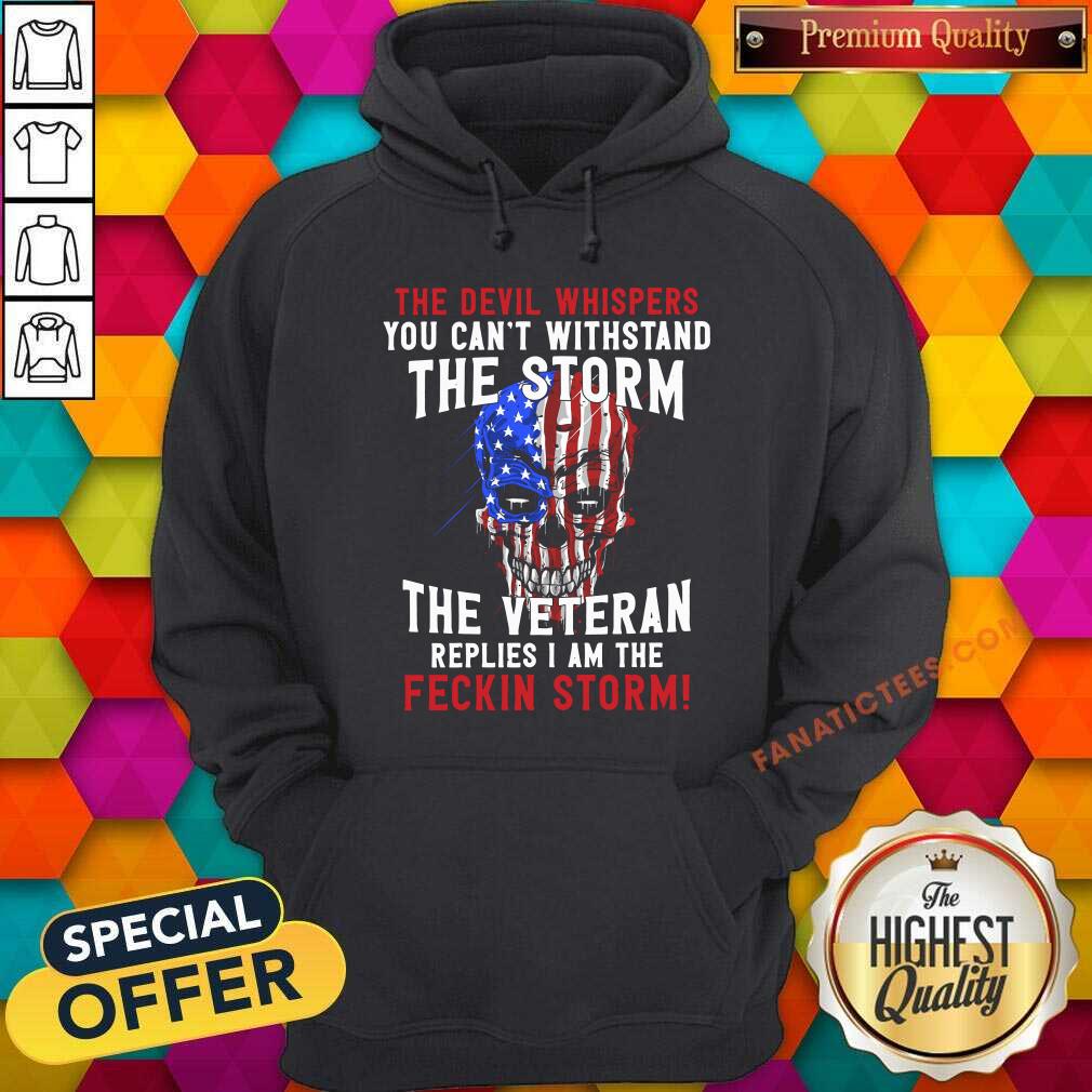 Skeleton Devil Whispers You Can’t Withstand The Storm American Flag Shirt
