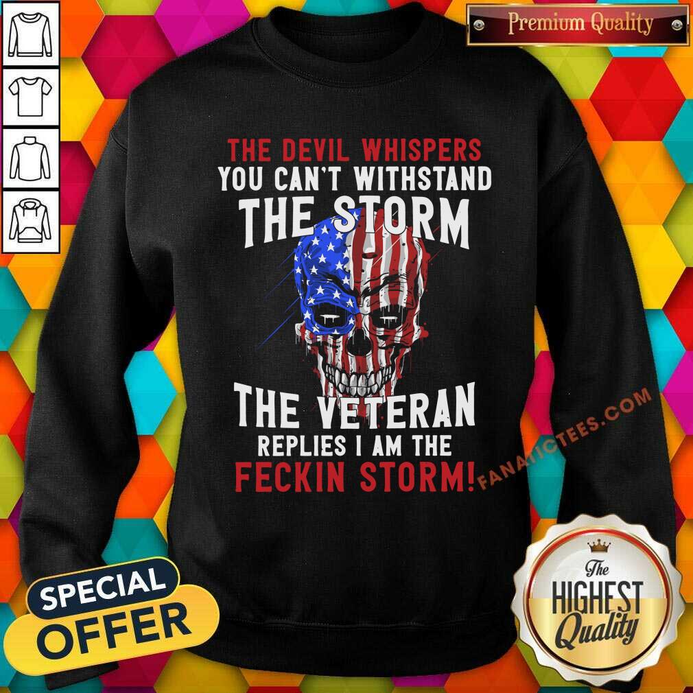 Skeleton Devil Whispers You Can’t Withstand The Storm American Flag Shirt