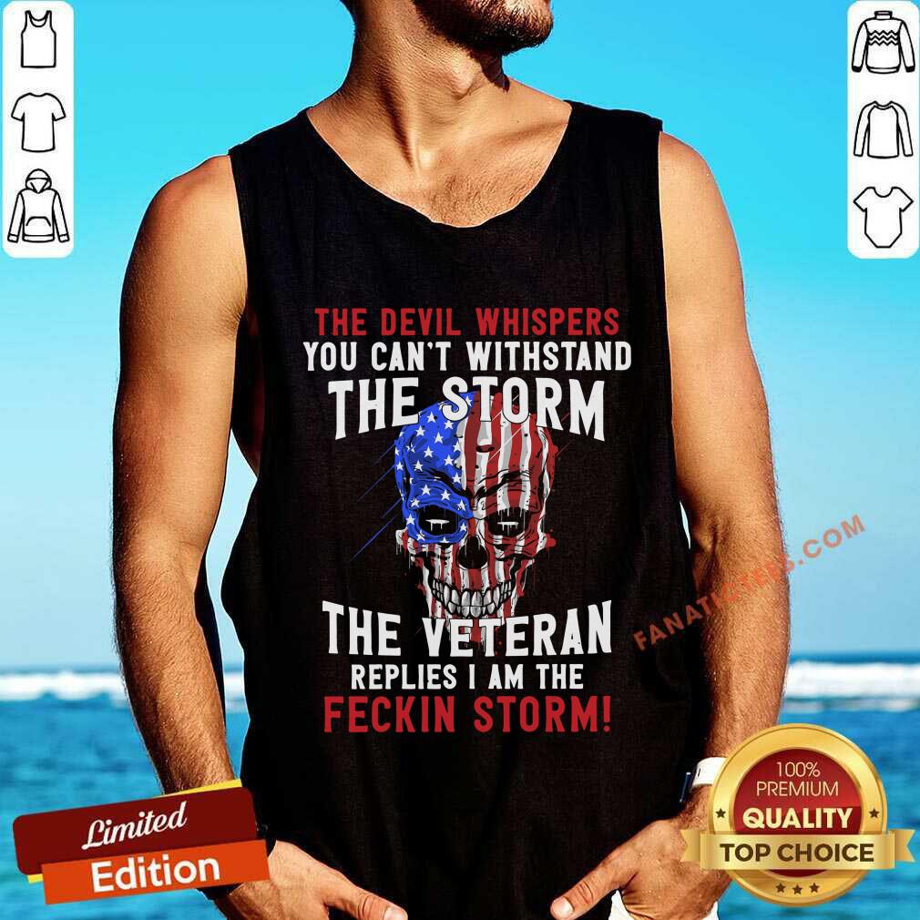 Skeleton Devil Whispers You Can’t Withstand The Storm American Flag Shirt