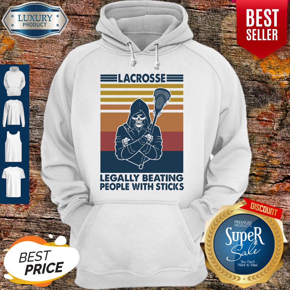 Skeleton Lacrosse Legally Beating People With Sticks Vintage Shirt
