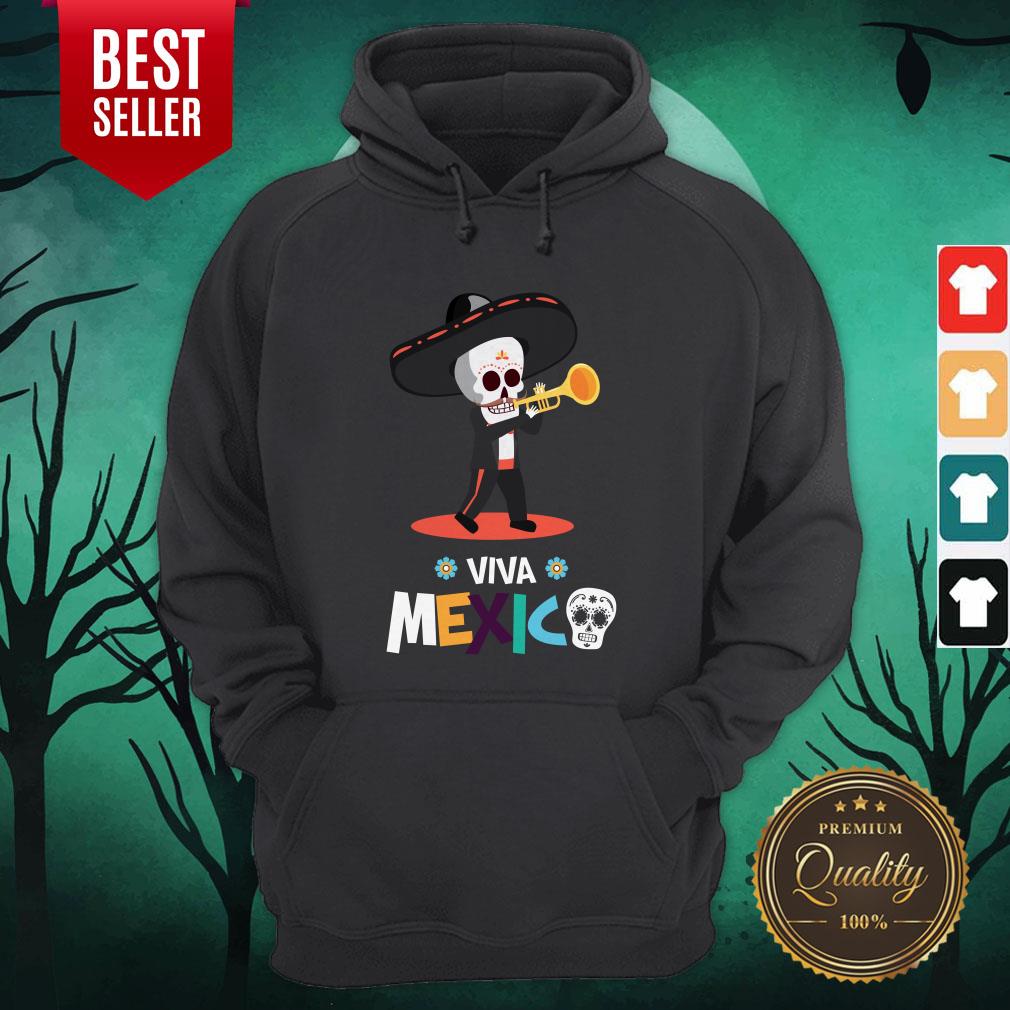 Skeleton Playing Trumpet Viva Mexico Day Of The Dead Shirt
