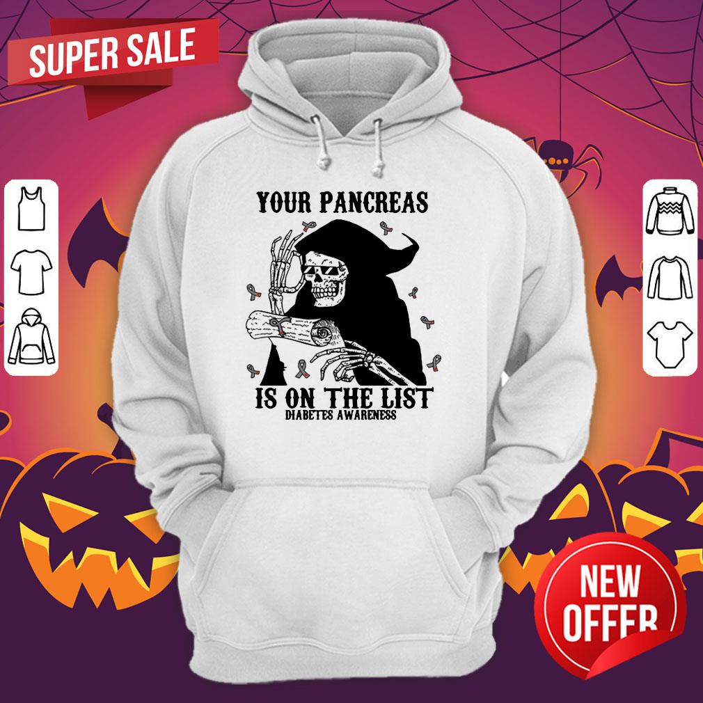 Skeleton Your Pancreas Is On The List Diabetes Awareness Shirt