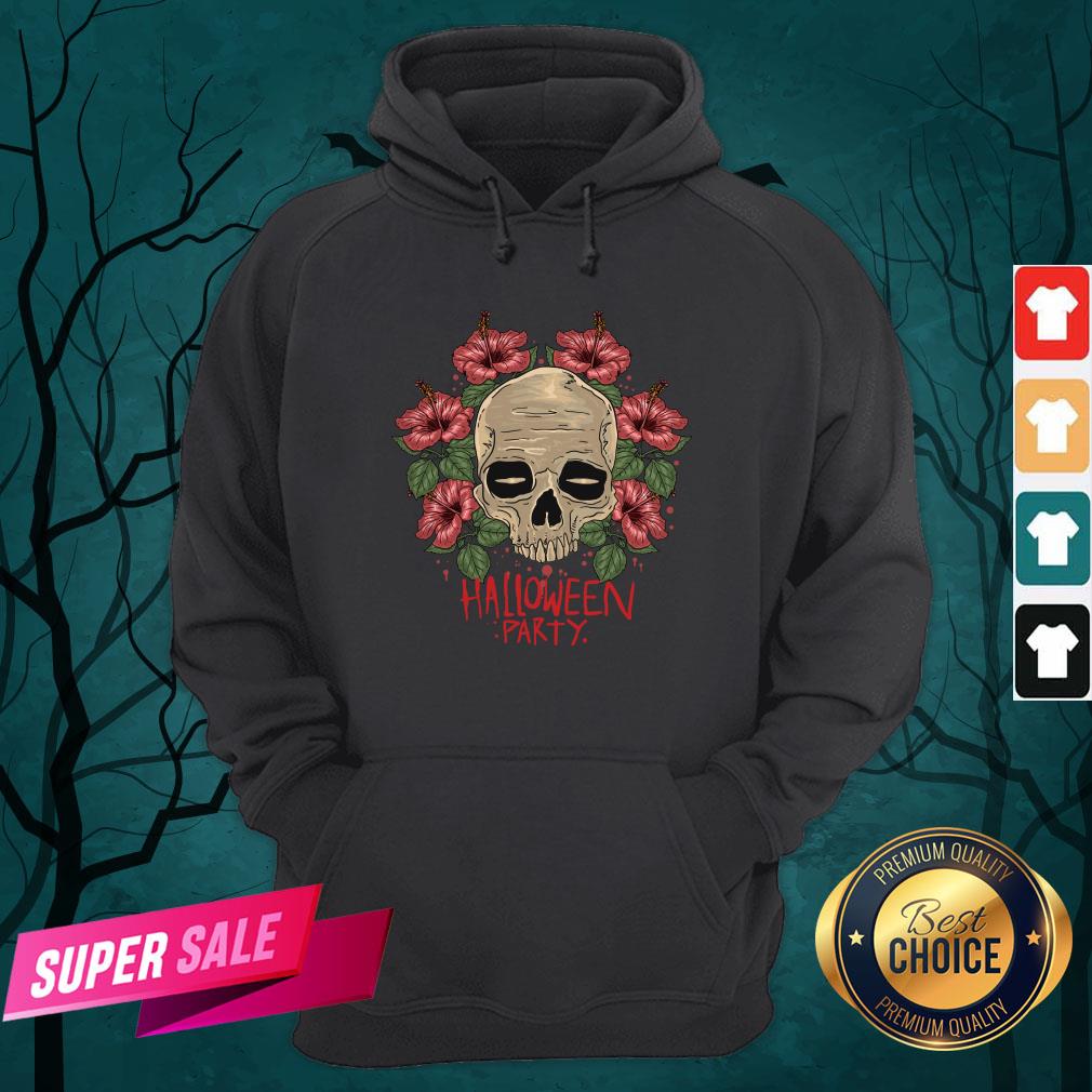 Skull Hibiscus Flower Halloween Party Shirt