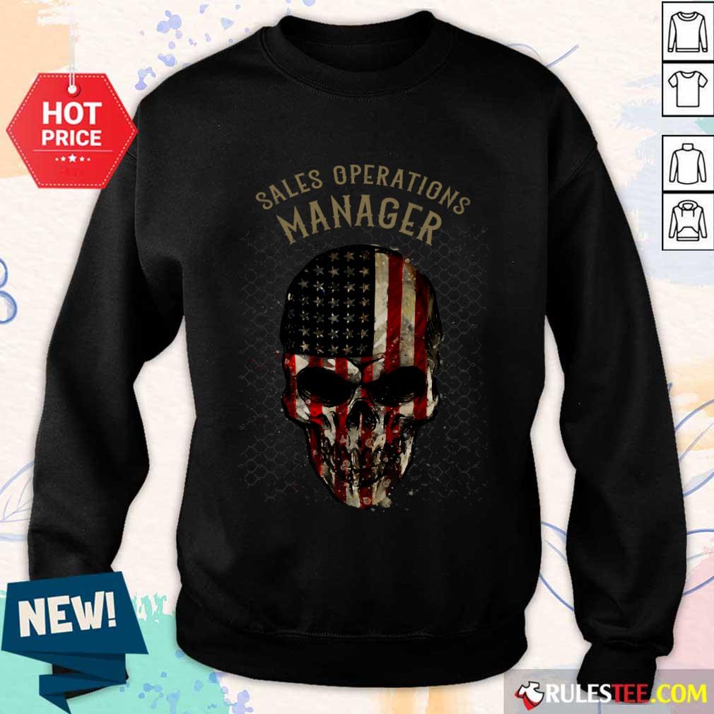 Skull Sales Operations Manager American Flag Shirt