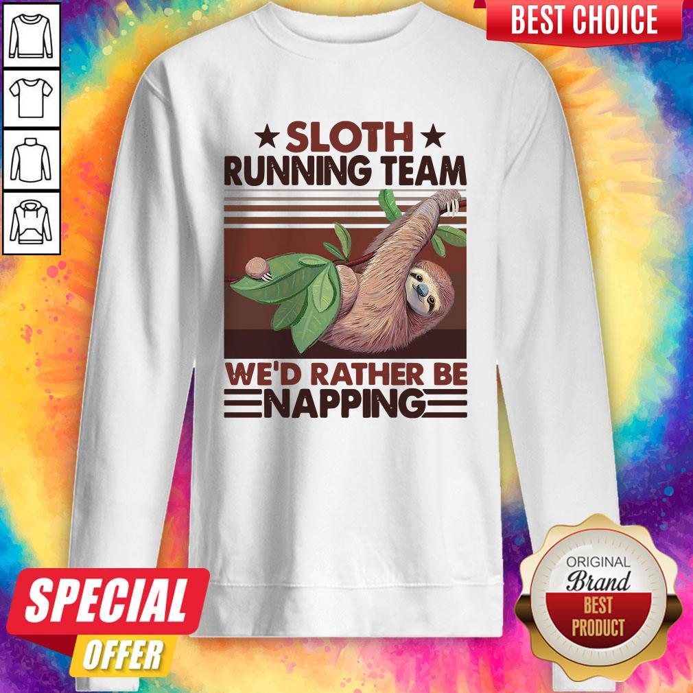 Sloth Running Team We’d Rather Be Napping Vintage Shirt