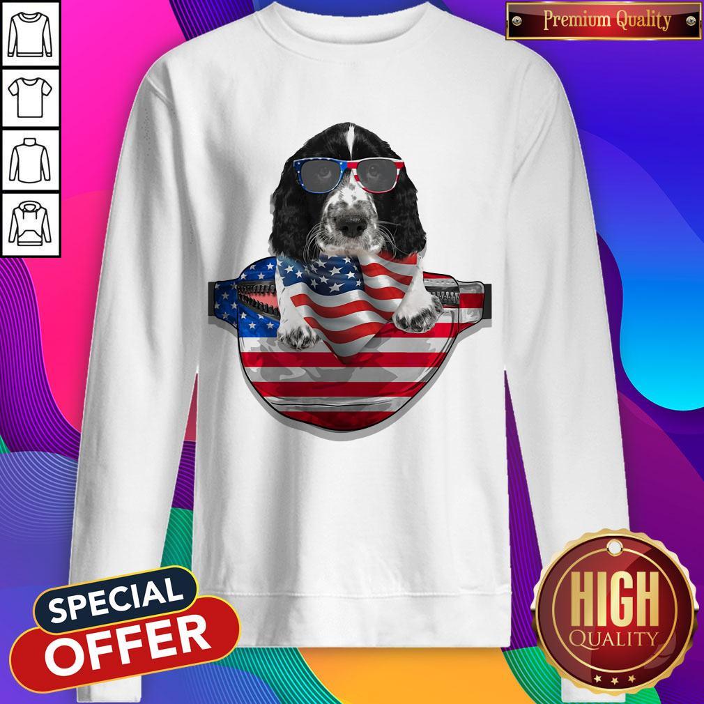 Springer Spaniel Waist Pack Flag American Flag Independence Day Shirt