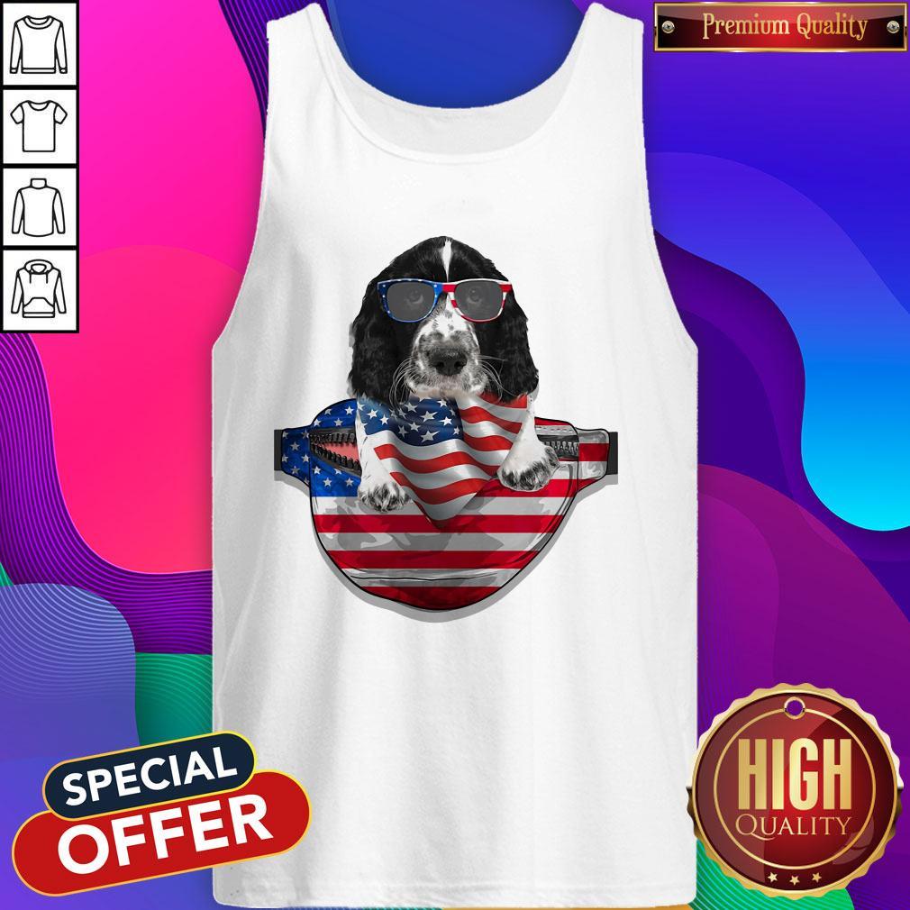 Springer Spaniel Waist Pack Flag American Flag Independence Day Shirt