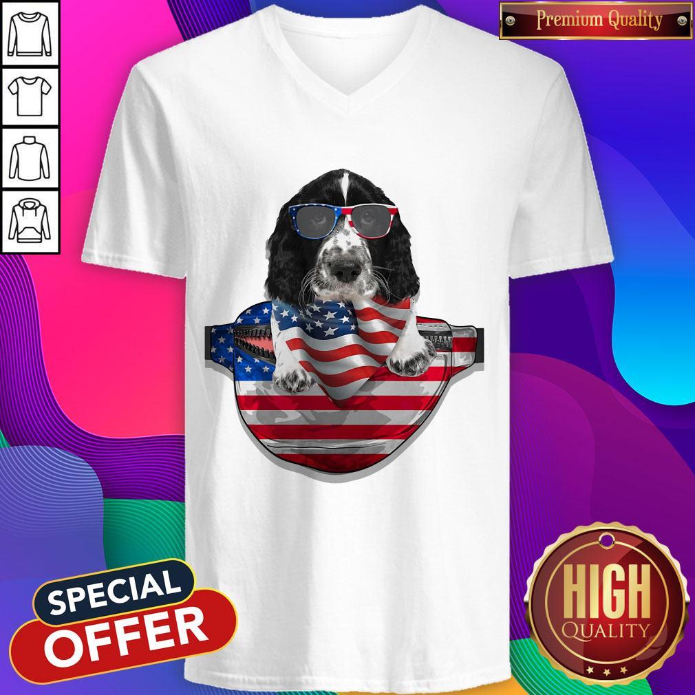 Springer Spaniel Waist Pack Flag American Flag Independence Day Shirt