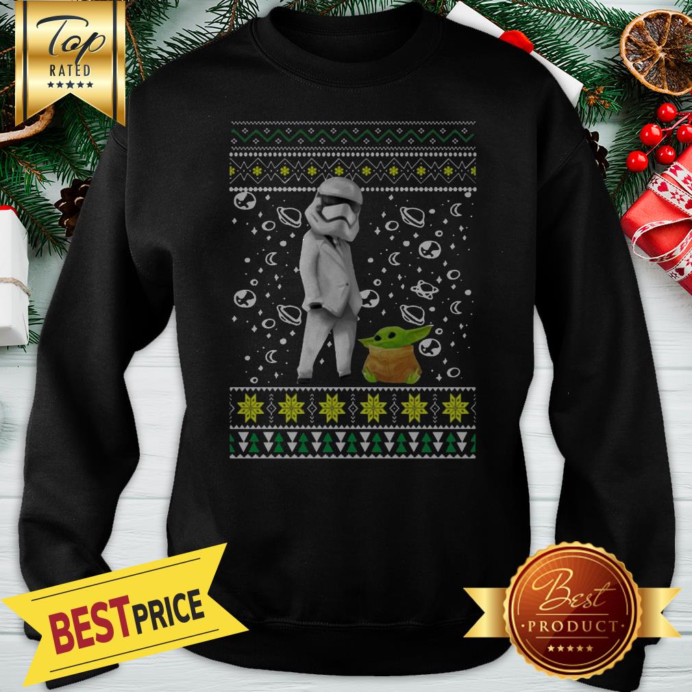 Star Wars Stormtrooper And Baby Yoda Ugly Christmas Shirt