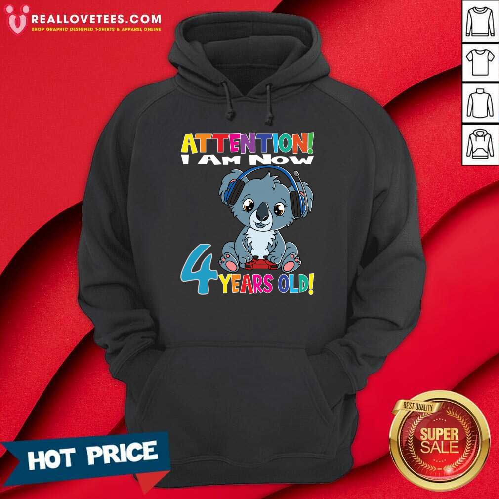 Stitch Attention I Am Now 4 Years Old Shirt