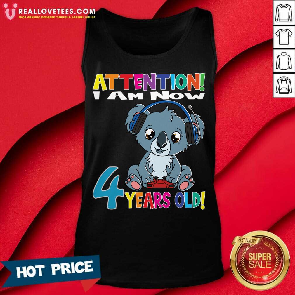 Stitch Attention I Am Now 4 Years Old Shirt
