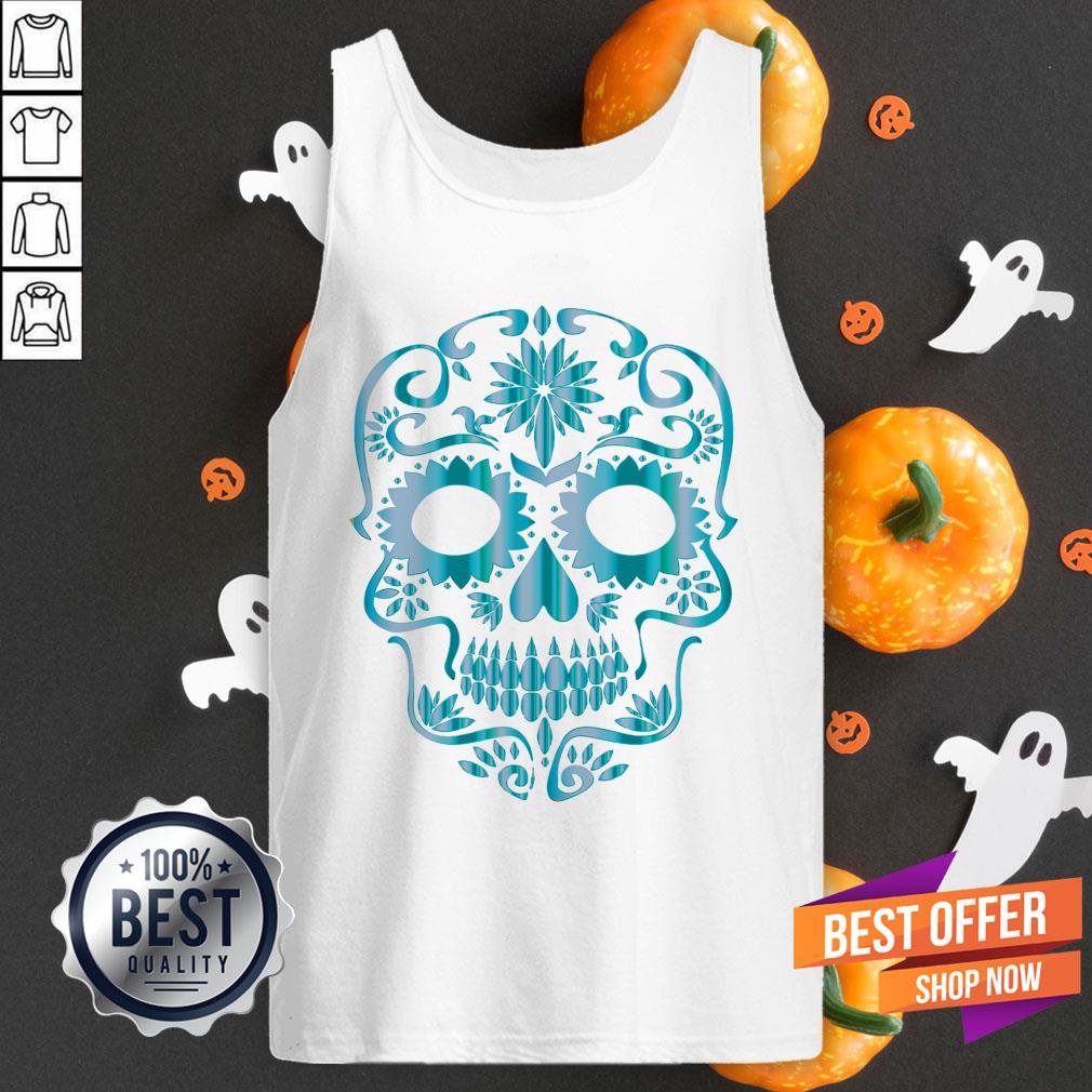 Sugar Skull Blues Day Of The Dead Muertos Shirt