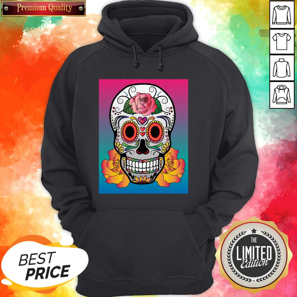 Sugar Skull Flower Color Day Of The Dead Muertos Shirt