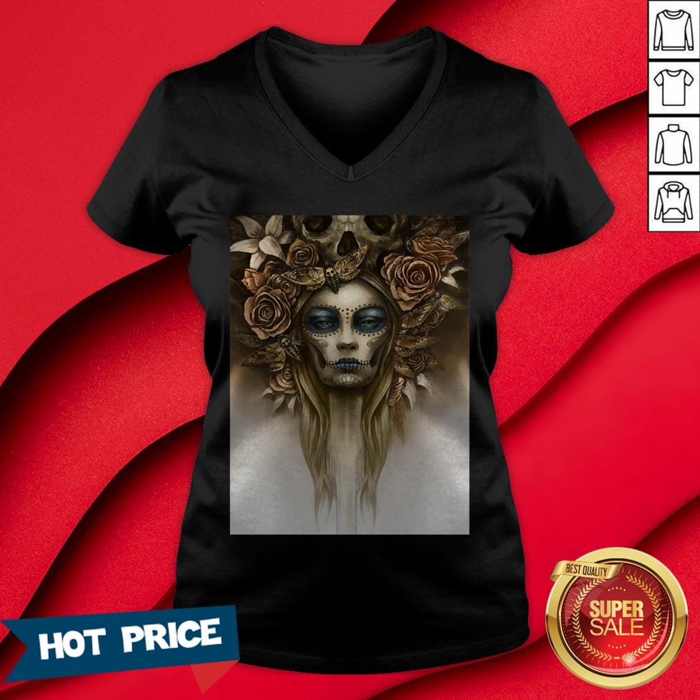 Sugar Skull Girl Dia De Los Muertos T-Shirt