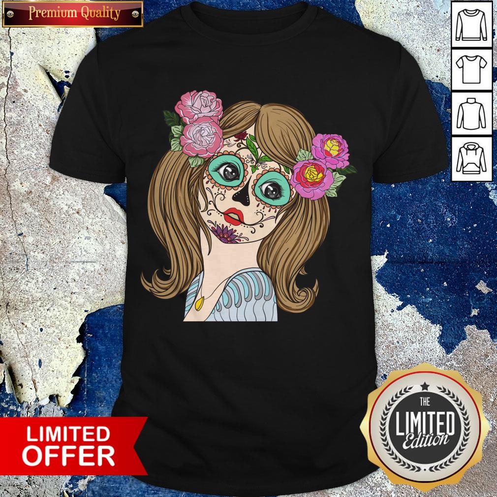 Sugar Skull Girl Halloween Day Of The Death Muertos Shirt