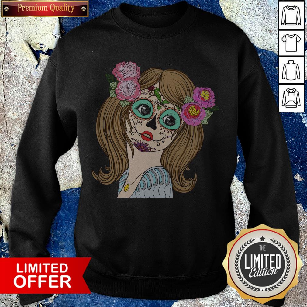 Sugar Skull Girl Halloween Day Of The Death Muertos Shirt