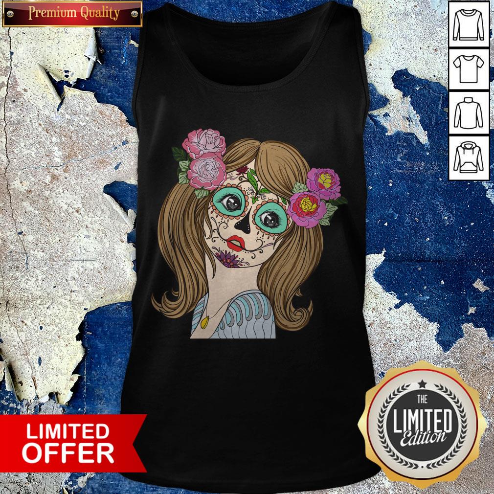 Sugar Skull Girl Halloween Day Of The Death Muertos Shirt