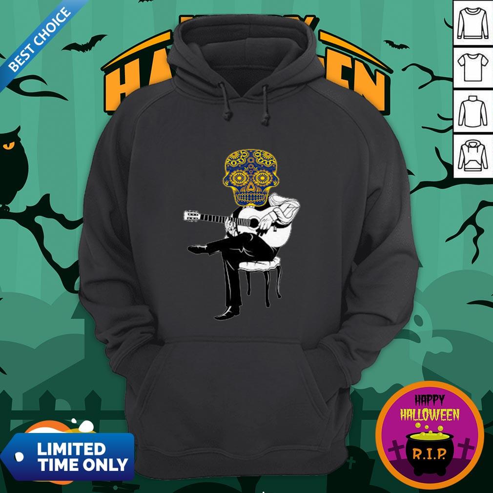 Sugar Skull Guitar Player Dia De Los Muertos Day Dead Shirt