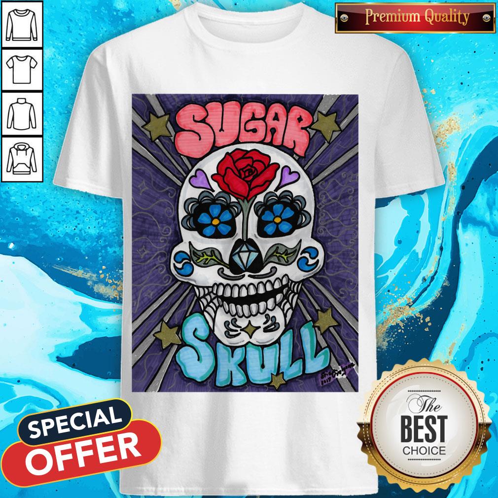 Sugar Skull Trippy Day Of The Dead Muertos Shirt