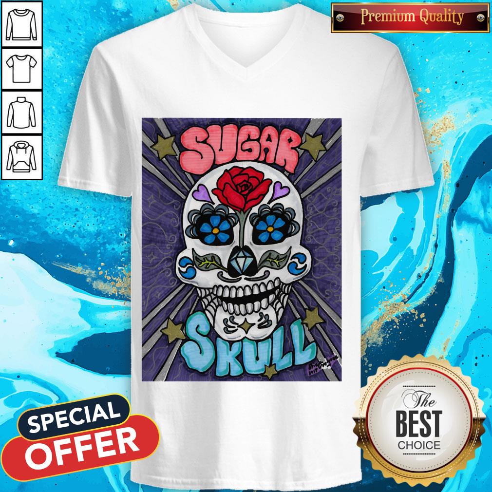 Sugar Skull Trippy Day Of The Dead Muertos Shirt