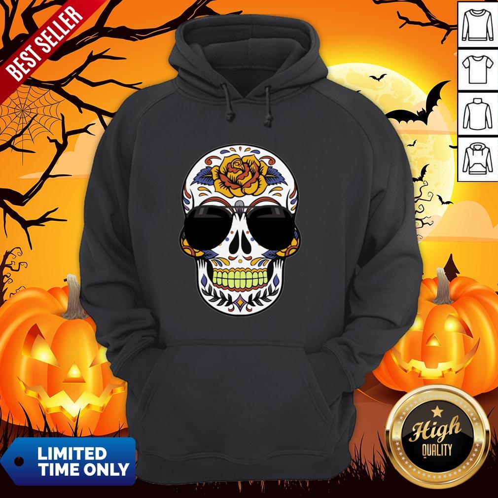 Sugar Skull Wearing Sunglasses Day Of The Dead Shirt