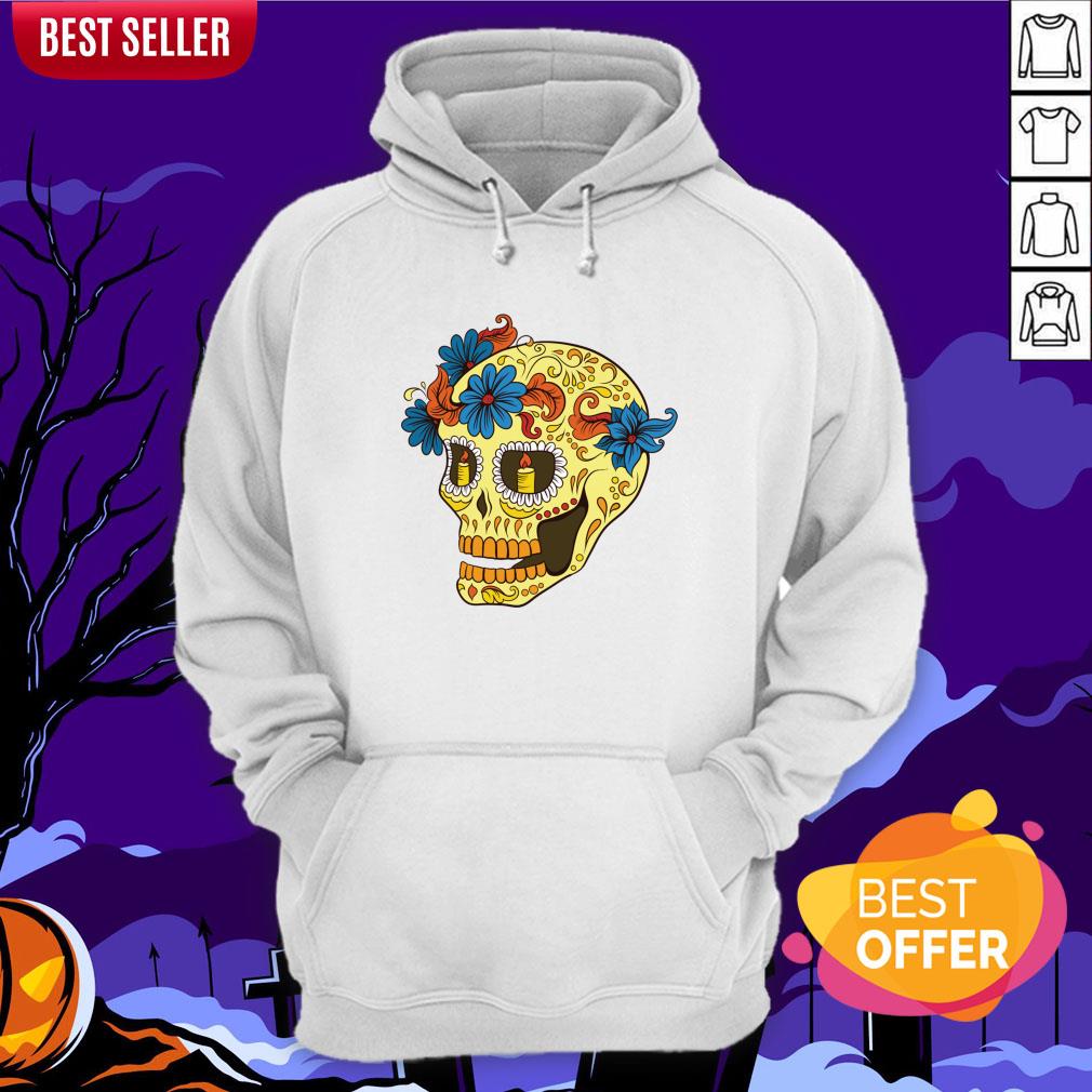 Sugar Skull Yellow Dia De Los Muertos Day Dead Shirt