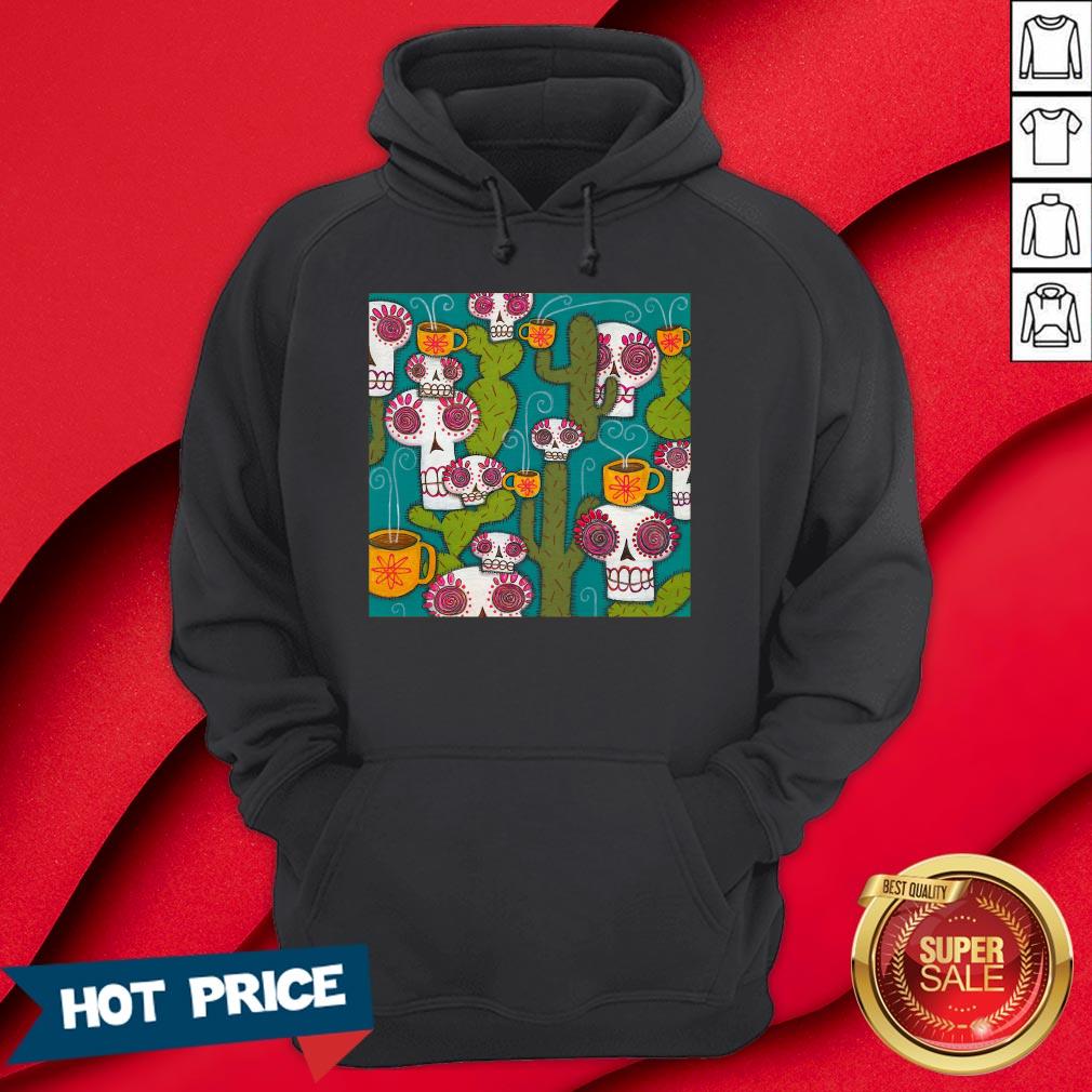 Sugar Skulls Cacti And Atomic Coffee Day Of The Dead T-Shirt