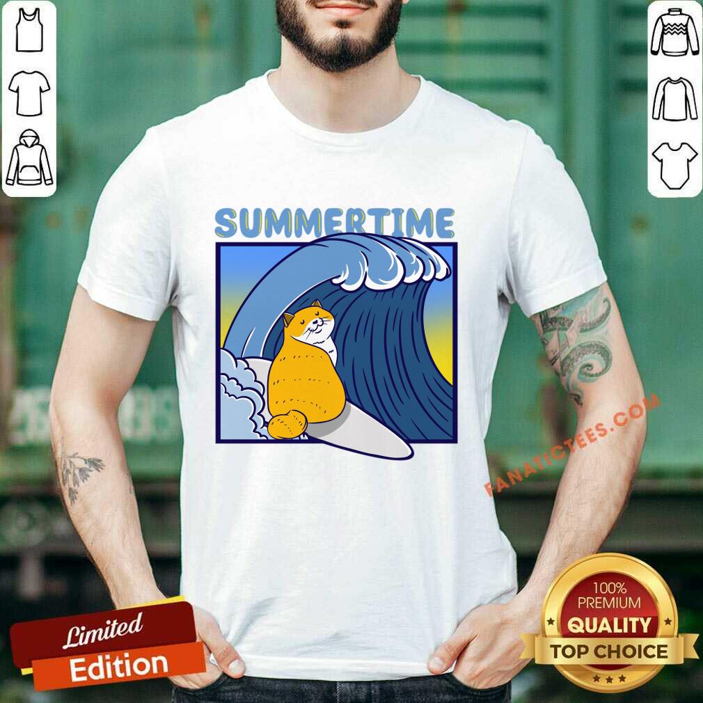 Summertime Waves Cat Windsurfing Shirt