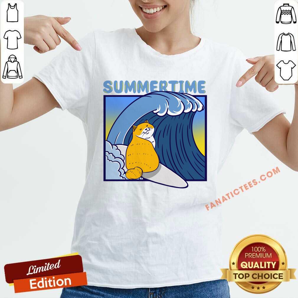 Summertime Waves Cat Windsurfing Shirt