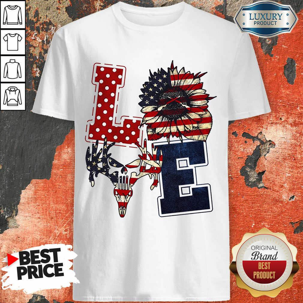 Sunflower Love American Flag Shirt