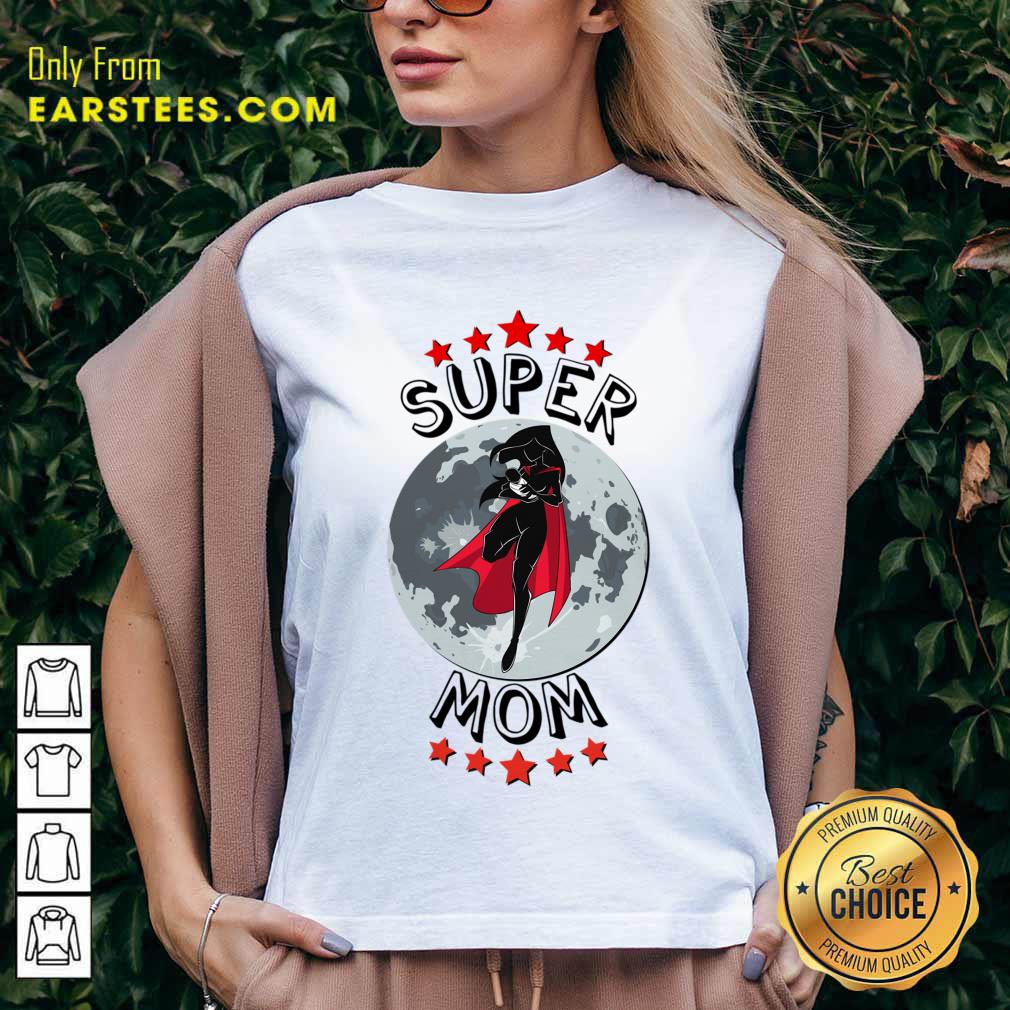 Super Hero Mom With Baby Among Moon And Stars Mother'S Day Shirt
