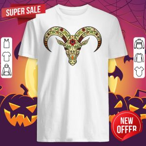 Sugar Skull Aries Day Of The Dead Dia De Los Muertos Shirt