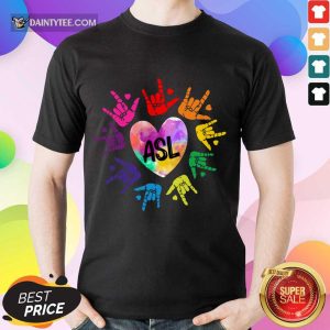 Funny Asl Love Hands Watercolor Shirt