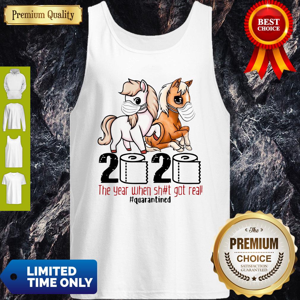 Horse Mask 2020 The Year When Shit Got Real Quarantined Coronavirus Shirt