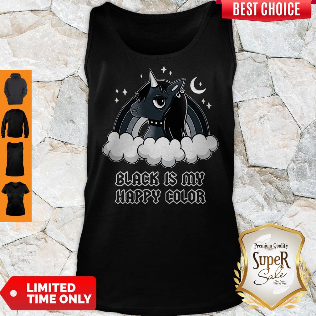 Official Unicorn Black Is My Happy Color Shirts