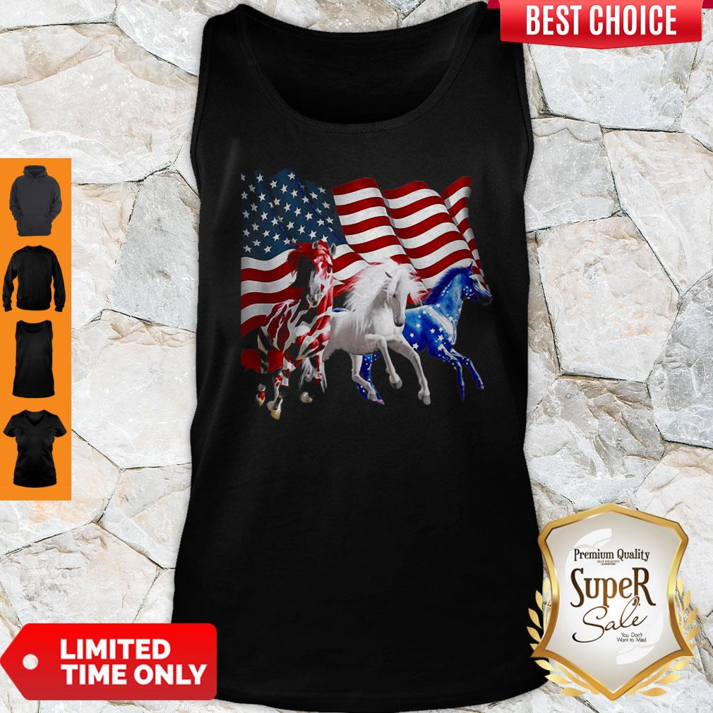 Awesome Horses American Flag Shirt