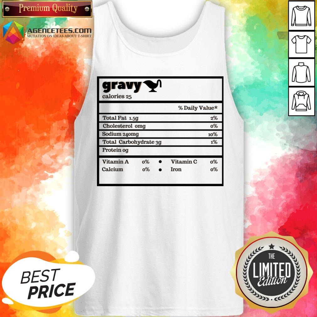 Thanksgiving Gravy Nutrition Facts Funny Christmas T-Shirt