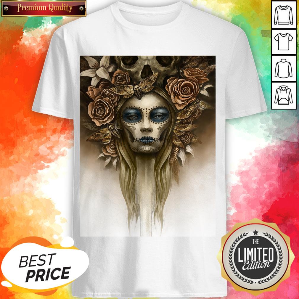 The Girl Sugar Skulls Dia De Los Muertos Shirt
