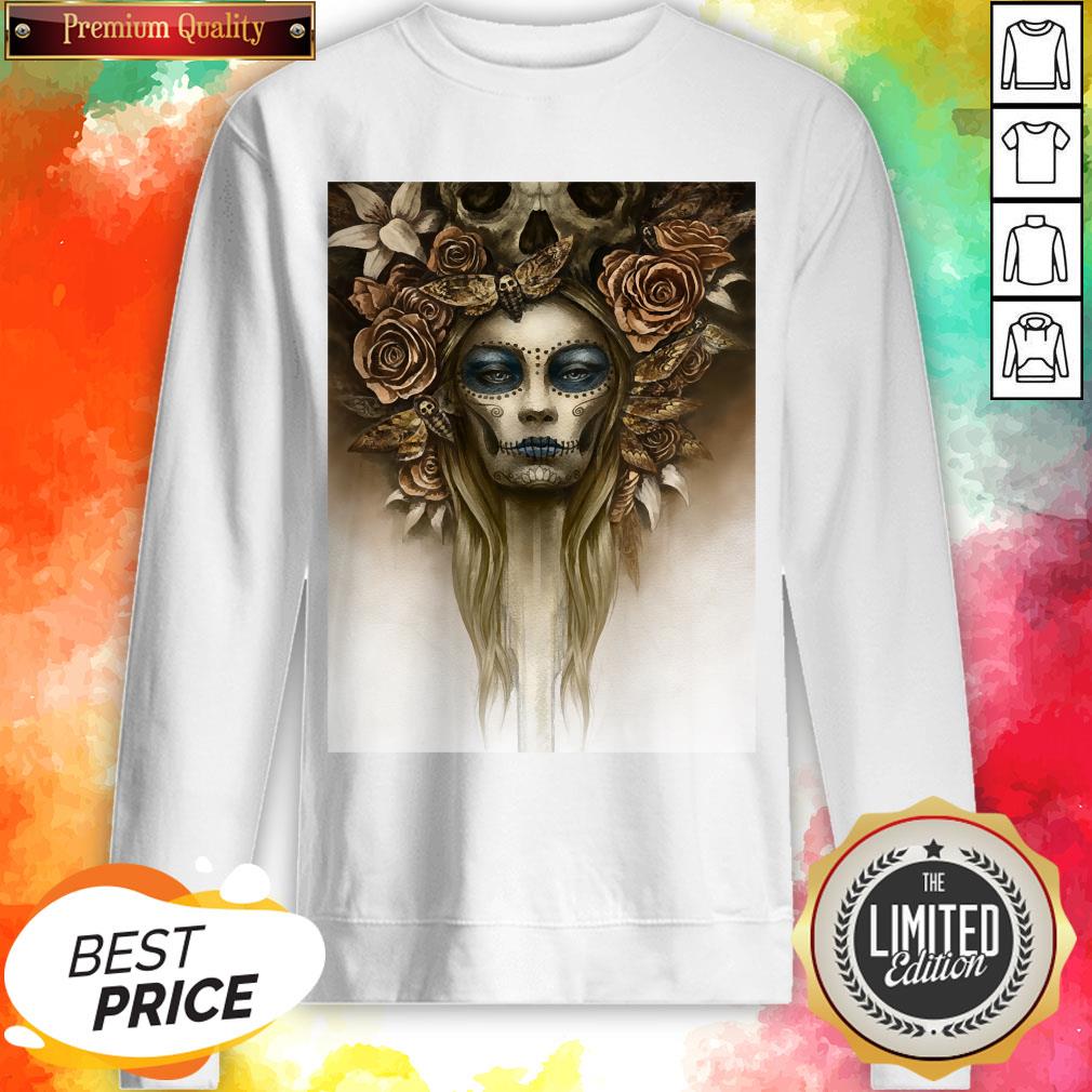 The Girl Sugar Skulls Dia De Los Muertos Shirt