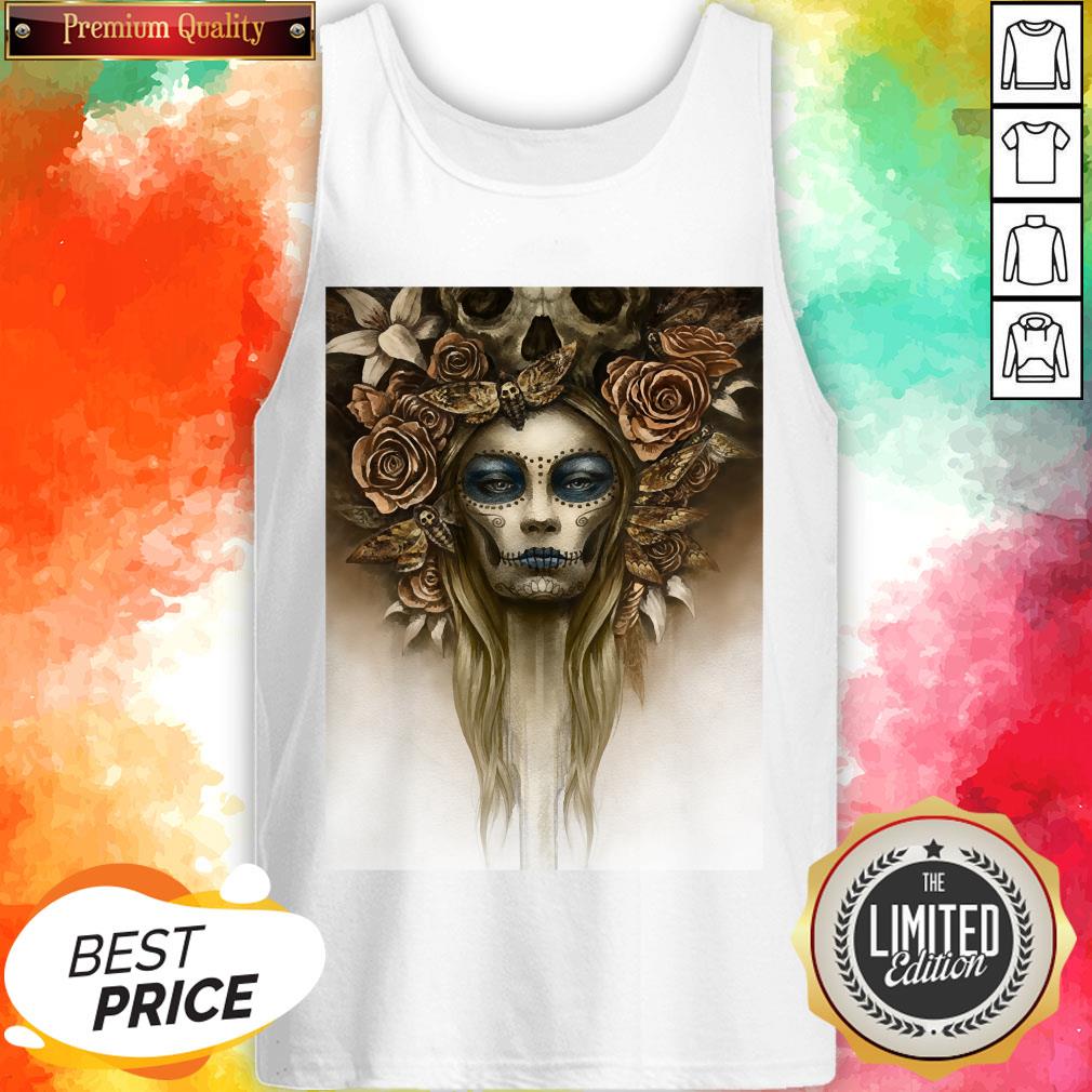 The Girl Sugar Skulls Dia De Los Muertos Shirt