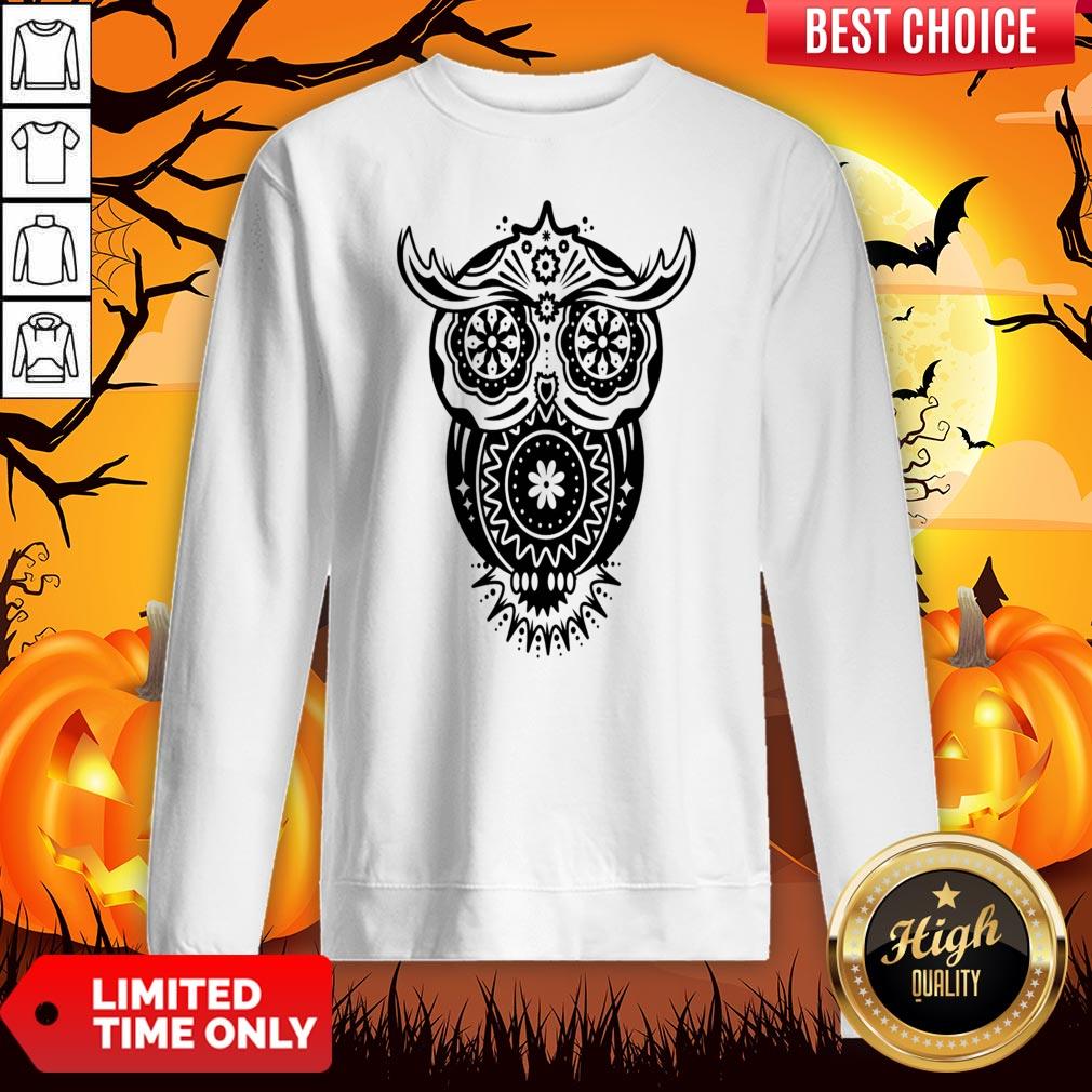 The Mexican Owl Sugar Skulls Dia De Los Muertos Day Dead Shirt