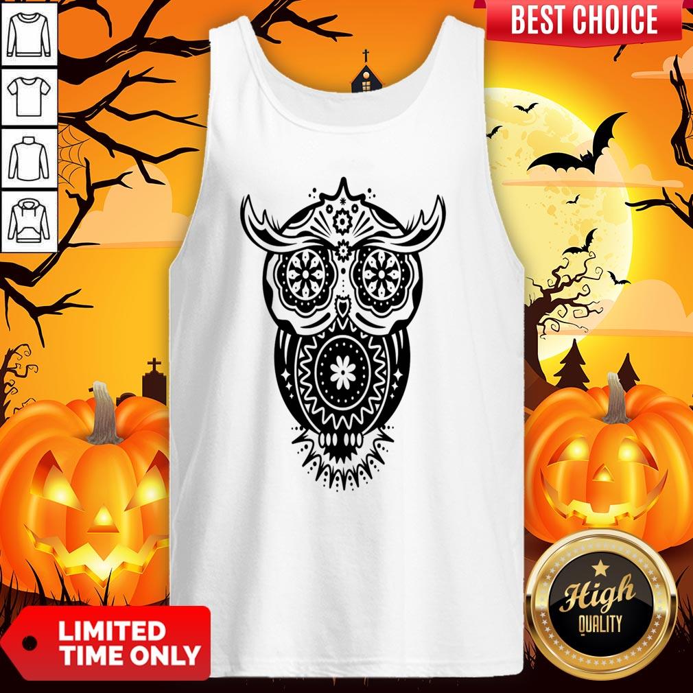 The Mexican Owl Sugar Skulls Dia De Los Muertos Day Dead Shirt